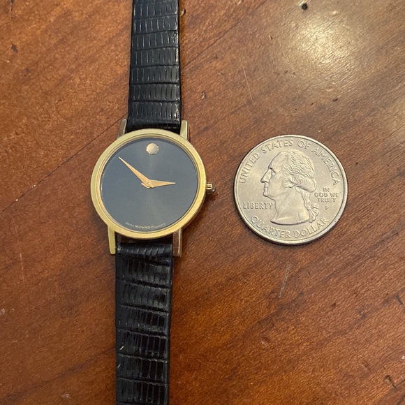 Vintage Movado Classic Slim Museum Watch Gold w/New Band  Box - Picture 11 of 14